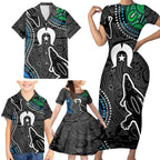 Torest Trait Islands Mix Crocodine Aboriginal Pattern Family Matching Short Sleeve Bodycon Dress and Hawaiian Shirt
