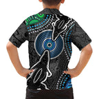 Torest Trait Islands Mix Crocodine Aboriginal Pattern Family Matching Tank Maxi Dress and Hawaiian Shirt