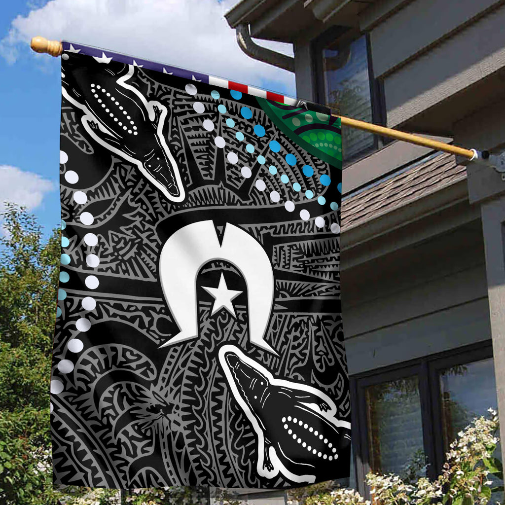 Torest Trait Islands Mix Crocodine Aboriginal Pattern Garden Flag