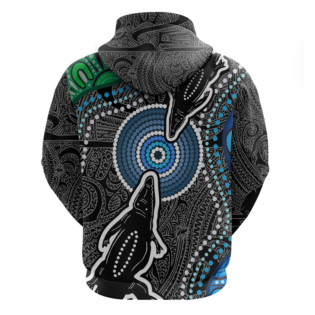Torest Trait Islands Mix Crocodine Aboriginal Pattern Hoodie