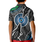 Torest Trait Islands Mix Crocodine Aboriginal Pattern Kid Polo Shirt
