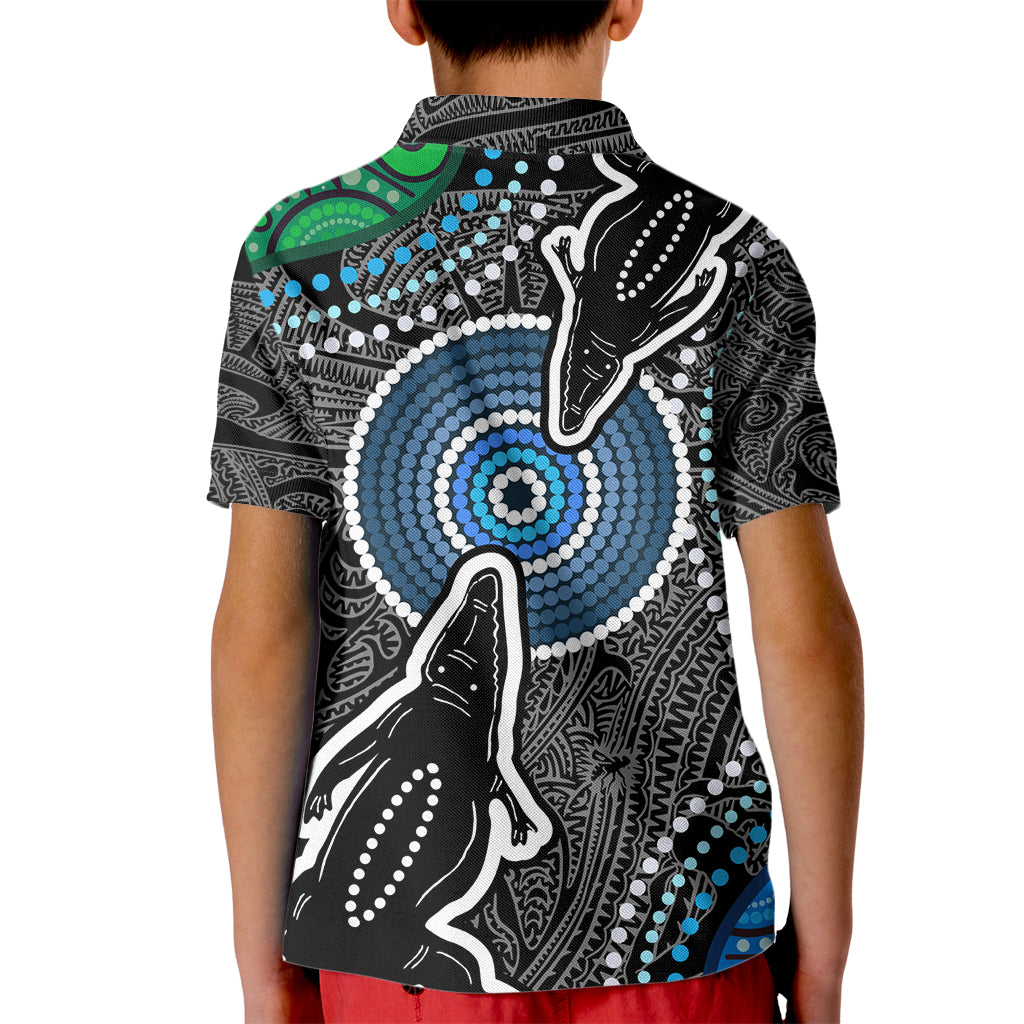 Torest Trait Islands Mix Crocodine Aboriginal Pattern Kid Polo Shirt