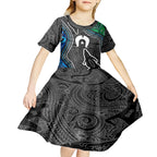 Torest Trait Islands Mix Crocodine Aboriginal Pattern Kid Short Sleeve Dress