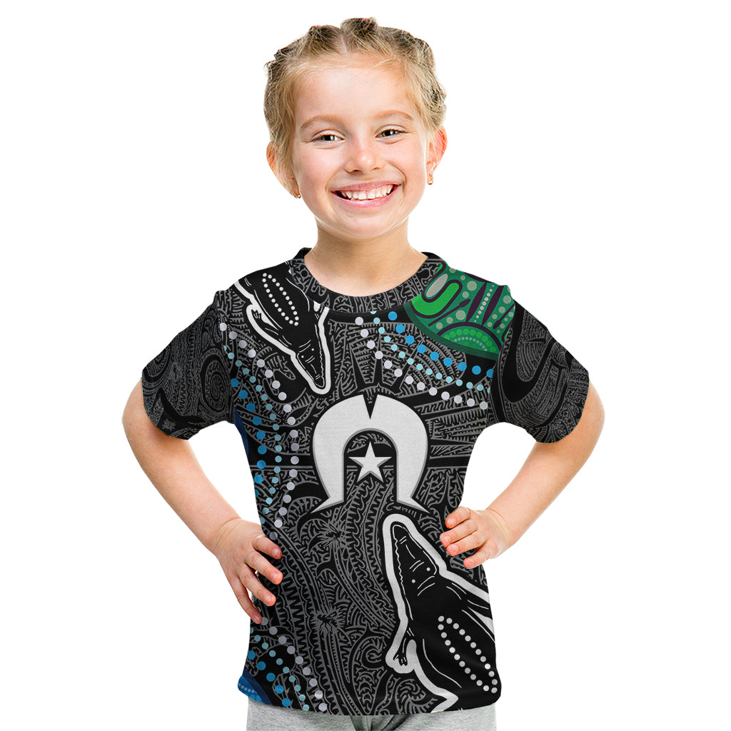 Torest Trait Islands Mix Crocodine Aboriginal Pattern Kid T Shirt