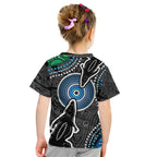 Torest Trait Islands Mix Crocodine Aboriginal Pattern Kid T Shirt
