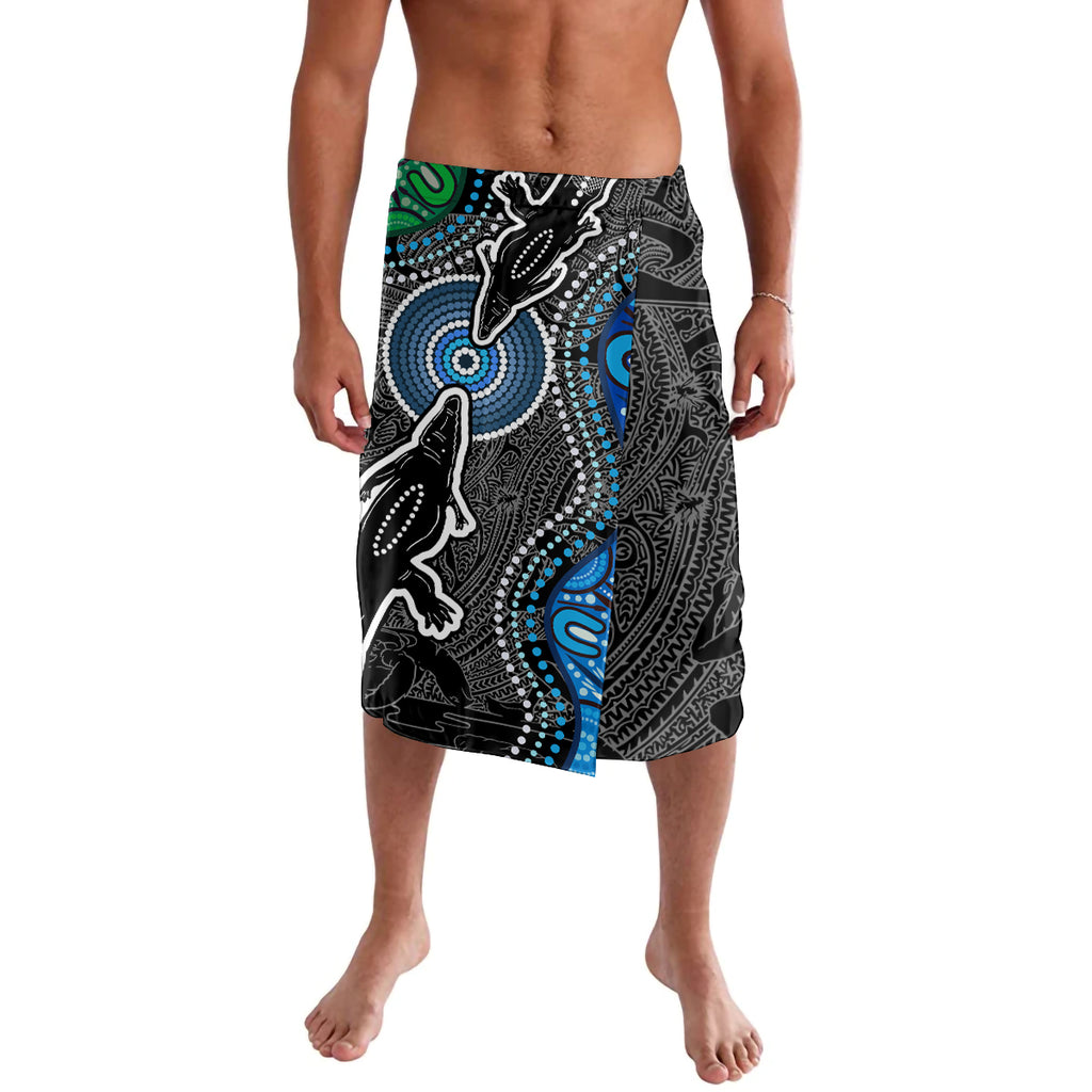 Torest Trait Islands Mix Crocodine Aboriginal Pattern Lavalava