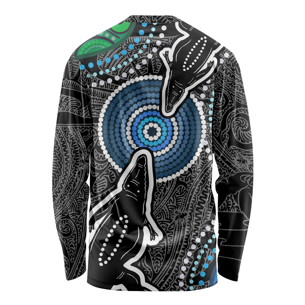 Torest Trait Islands Mix Crocodine Aboriginal Pattern Long Sleeve Shirt