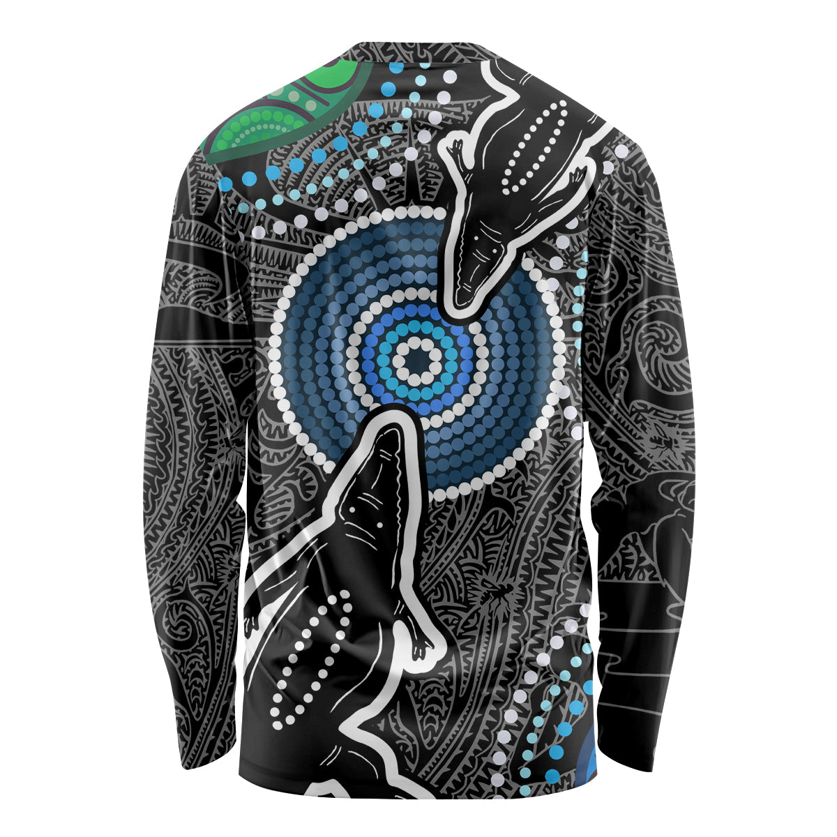 Torest Trait Islands Mix Crocodine Aboriginal Pattern Long Sleeve Shirt
