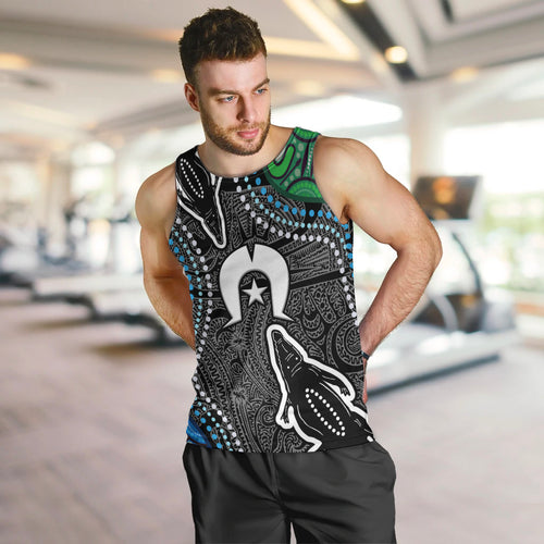 Torest Trait Islands Mix Crocodine Aboriginal Pattern Men Tank Top