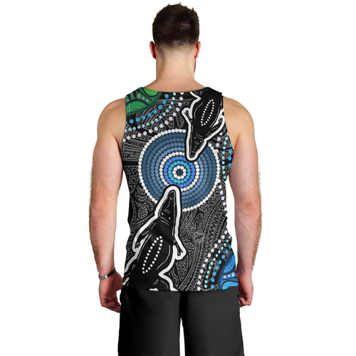 Torest Trait Islands Mix Crocodine Aboriginal Pattern Men Tank Top
