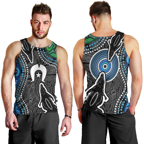 Torest Trait Islands Mix Crocodine Aboriginal Pattern Men Tank Top