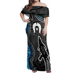 Torest Trait Islands Mix Crocodine Aboriginal Pattern Off Shoulder Maxi Dress