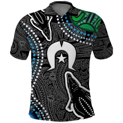 Torest Trait Islands Mix Crocodine Aboriginal Pattern Polo Shirt