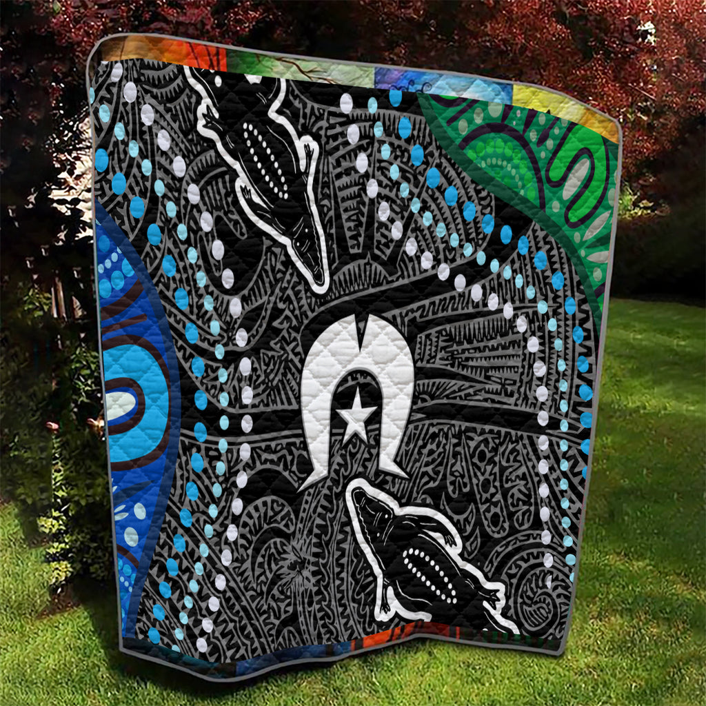 Torest Trait Islands Mix Crocodine Aboriginal Pattern Quilt
