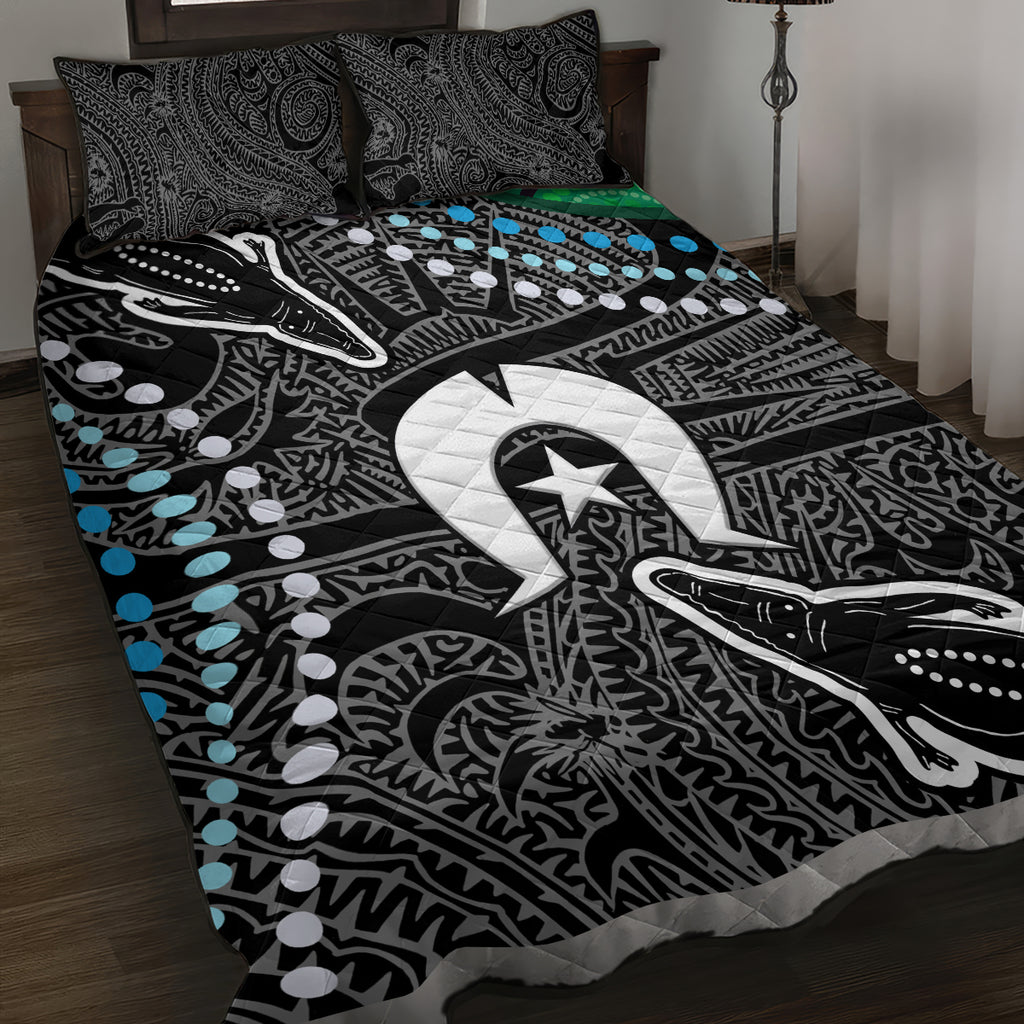 Torest Trait Islands Mix Crocodine Aboriginal Pattern Quilt Bed Set