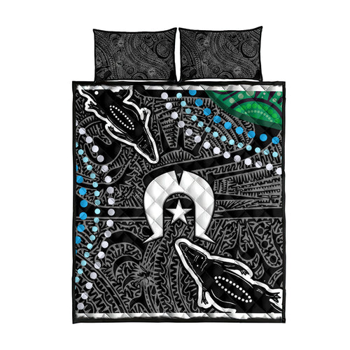 Torest Trait Islands Mix Crocodine Aboriginal Pattern Quilt Bed Set