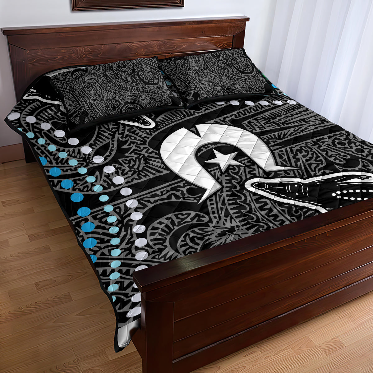 Torest Trait Islands Mix Crocodine Aboriginal Pattern Quilt Bed Set