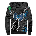 Torest Trait Islands Mix Crocodine Aboriginal Pattern Sherpa Hoodie