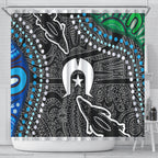 Torest Trait Islands Mix Crocodine Aboriginal Pattern Shower Curtain