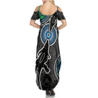 Torest Trait Islands Mix Crocodine Aboriginal Pattern Summer Maxi Dress