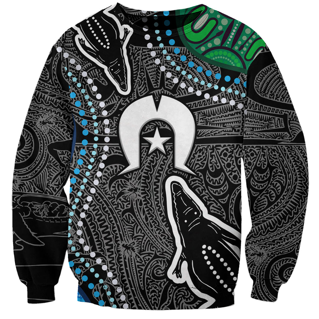 Torest Trait Islands Mix Crocodine Aboriginal Pattern Sweatshirt