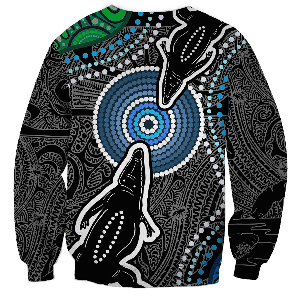 Torest Trait Islands Mix Crocodine Aboriginal Pattern Sweatshirt