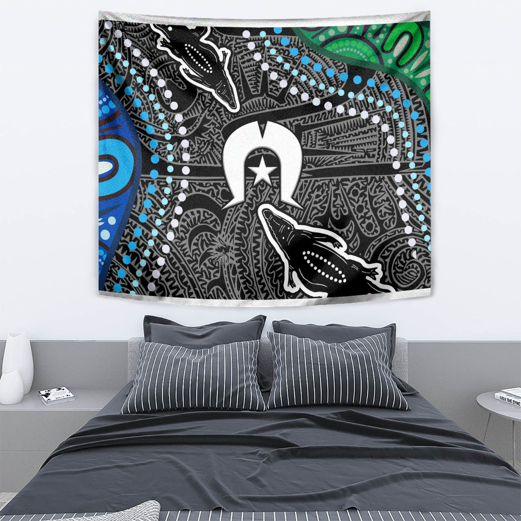 Torest Trait Islands Mix Crocodine Aboriginal Pattern Tapestry