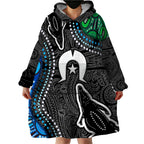 Torest Trait Islands Mix Crocodine Aboriginal Pattern Wearable Blanket Hoodie