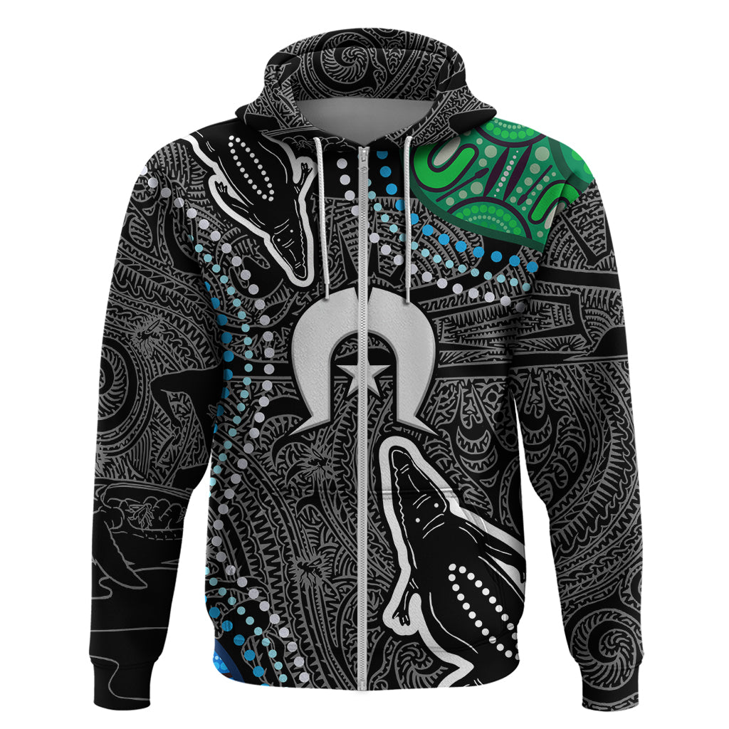 Torest Trait Islands Mix Crocodine Aboriginal Pattern Zip Hoodie