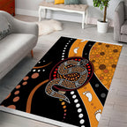 Aboriginal Snake Pattern Dot Art Area Rug