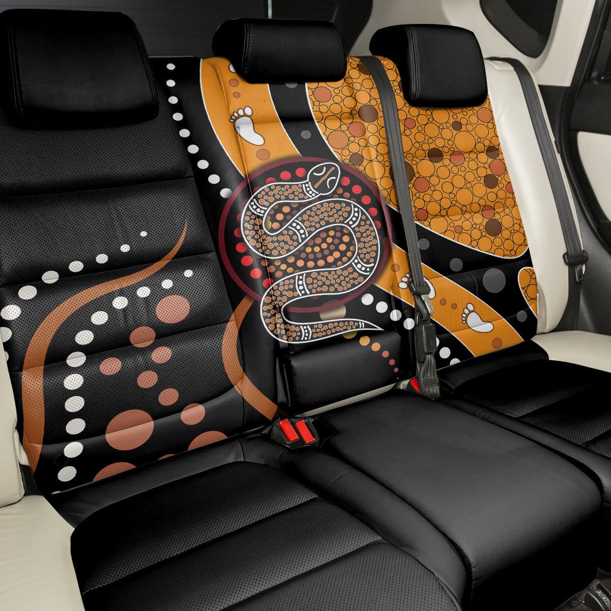 Aboriginal Snake Pattern Dot Art Back Car Seat Cover