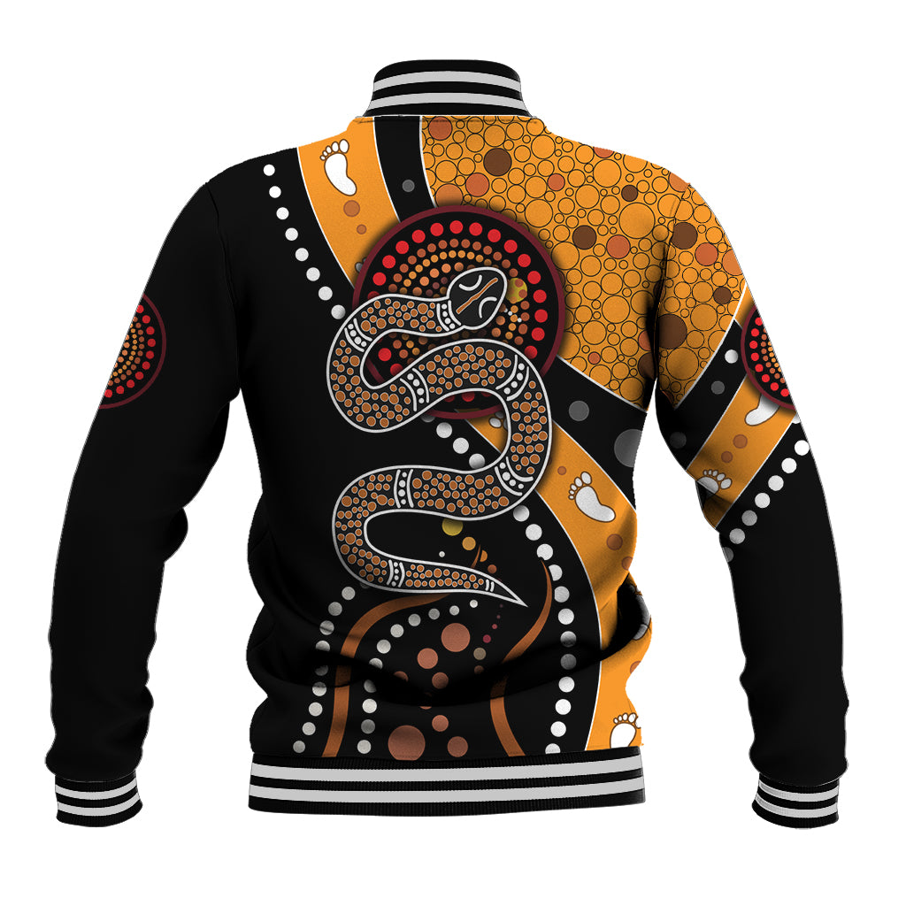 Aboriginal Snake Pattern Dot Art Baseball Jacket