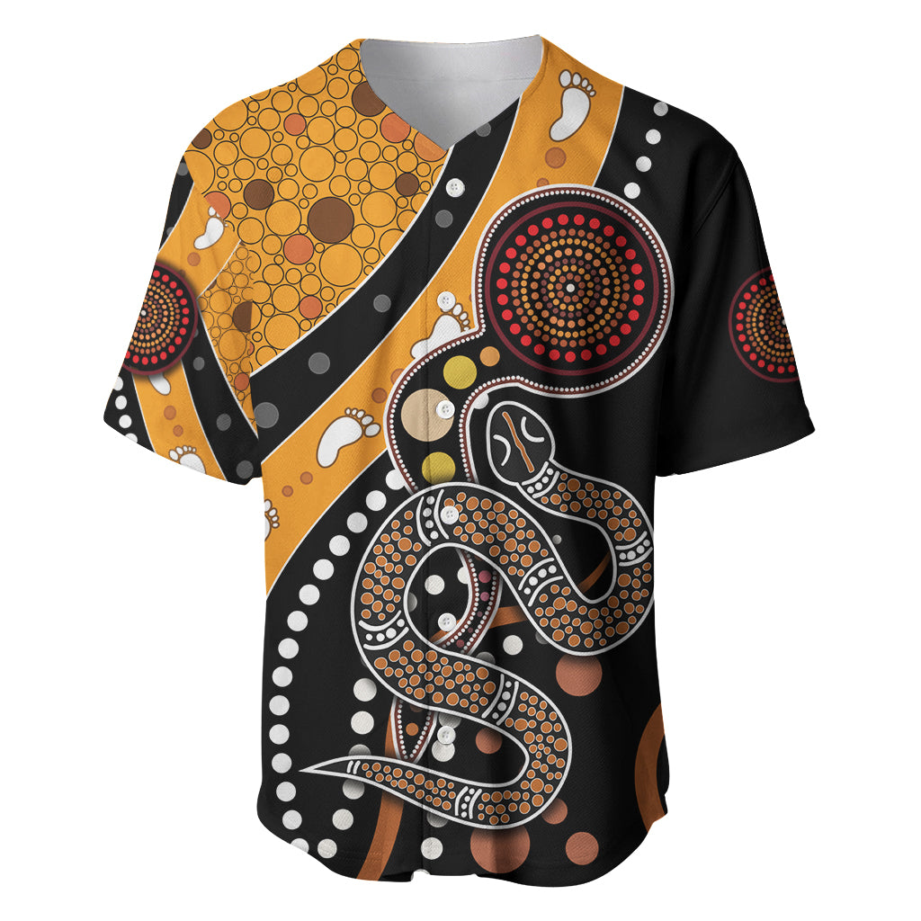Aboriginal Snake Pattern Dot Art Baseball Jersey