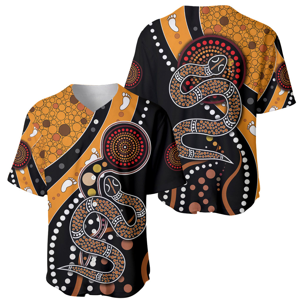 Aboriginal Snake Pattern Dot Art Baseball Jersey