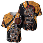 Aboriginal Snake Pattern Dot Art Baseball Jersey