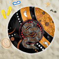 Aboriginal Snake Pattern Dot Art Beach Blanket
