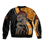 Aboriginal Snake Pattern Dot Art Bomber Jacket