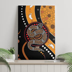 Aboriginal Snake Pattern Dot Art Canvas Wall Art