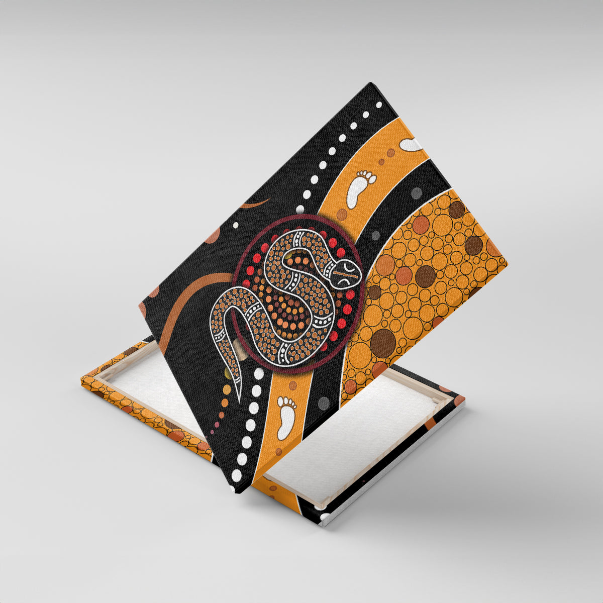 Aboriginal Snake Pattern Dot Art Canvas Wall Art