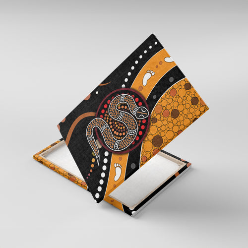 Aboriginal Snake Pattern Dot Art Canvas Wall Art
