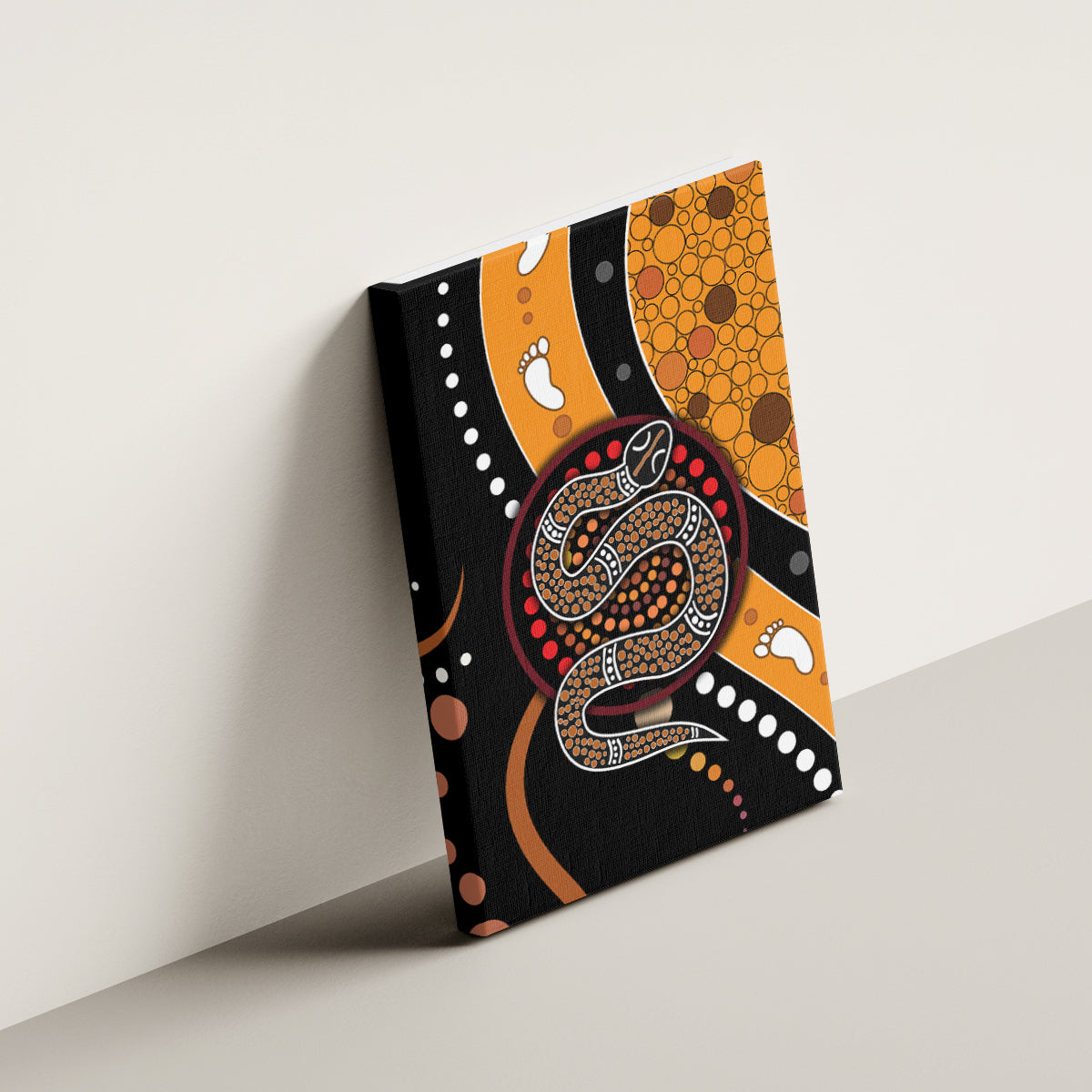 Aboriginal Snake Pattern Dot Art Canvas Wall Art