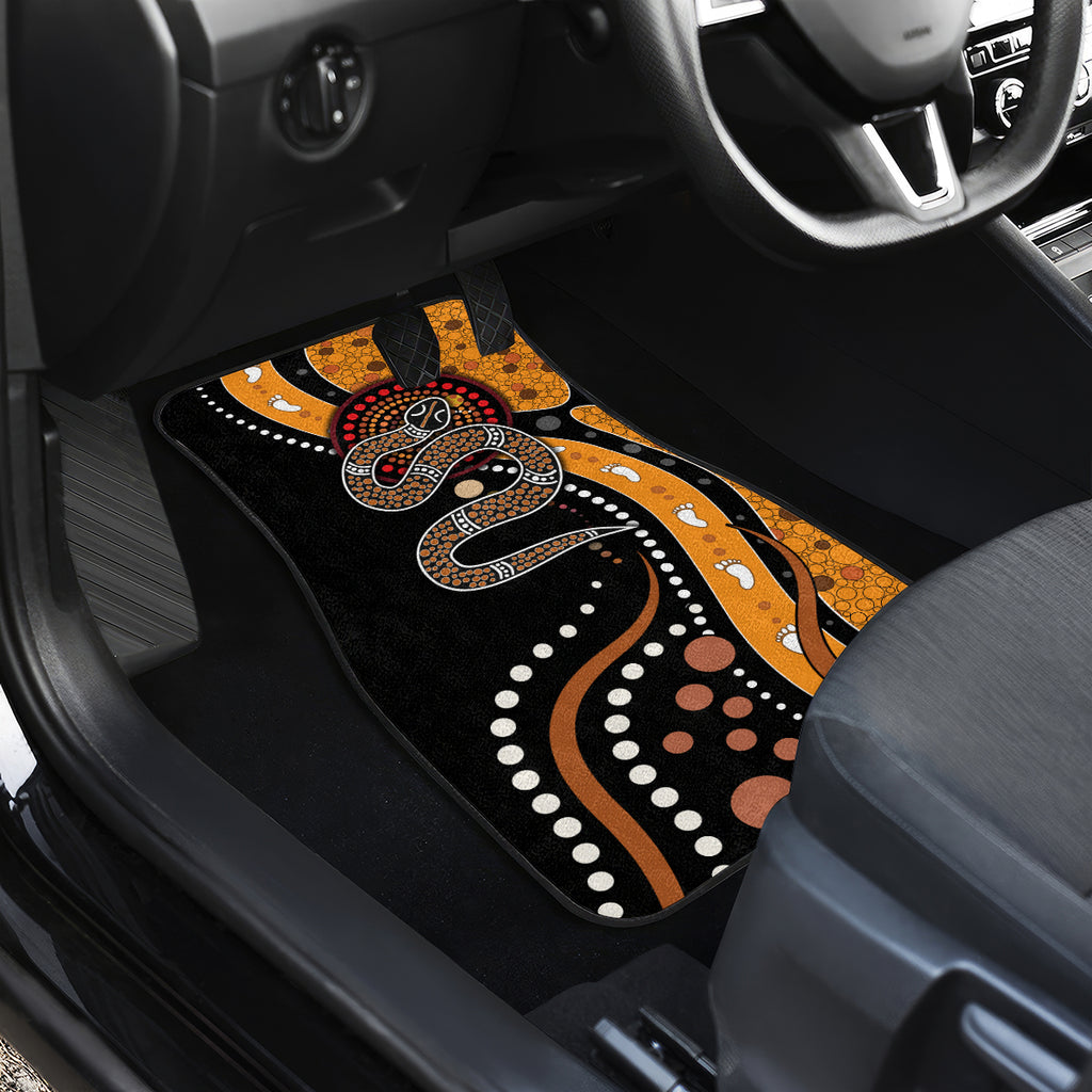 Aboriginal Snake Pattern Dot Art Car Mats