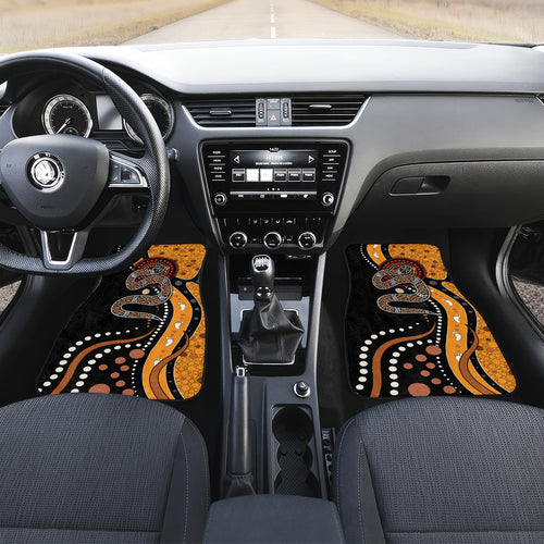 Aboriginal Snake Pattern Dot Art Car Mats