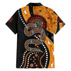 Aboriginal Snake Pattern Dot Art Family Matching Long Sleeve Bodycon Dress and Hawaiian Shirt