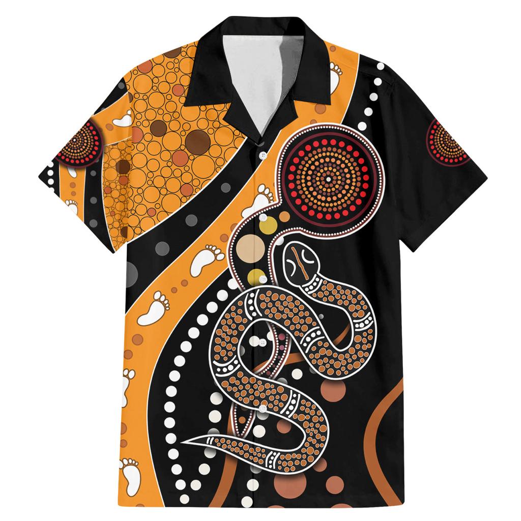 Aboriginal Snake Pattern Dot Art Family Matching Mermaid Dress and Hawaiian Shirt