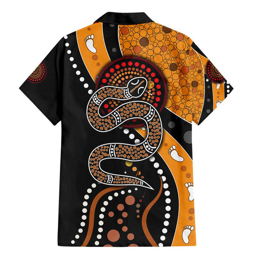 Aboriginal Snake Pattern Dot Art Family Matching Mermaid Dress and Hawaiian Shirt