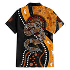 Aboriginal Snake Pattern Dot Art Family Matching Short Sleeve Bodycon Dress and Hawaiian Shirt