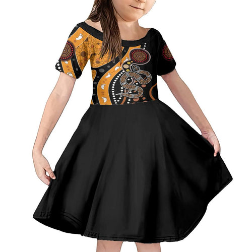 Aboriginal Snake Pattern Dot Art Family Matching Tank Maxi Dress and Hawaiian Shirt