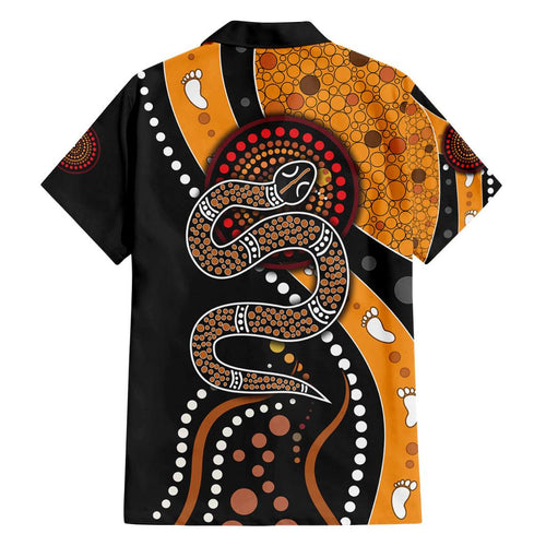 Aboriginal Snake Pattern Dot Art Family Matching Tank Maxi Dress and Hawaiian Shirt