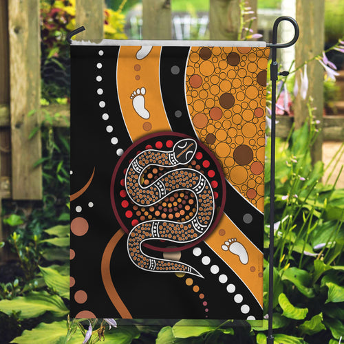 Aboriginal Snake Pattern Dot Art Garden Flag